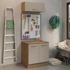 Kit Com Balcão E Armário Aéreo Multiuso 80cm Rustic/crema Aga