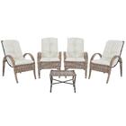 Kit Com Cadeiras 4un E Mesa P/ Jardim Edicula Varanda Descans