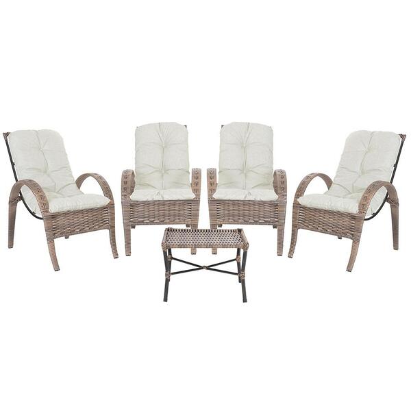 Kit Com Cadeiras 4un E Mesa P/ Jardim Edicula Varanda Descans