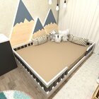 Kit Com Cama Casal Infantil E Armário Baixo Montessoriano Bra