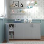 Kit Com Cama Solteiro E Armário Baixo Montessoriano Branco/ci