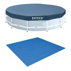 Kit Com Capa 305 Cm Estrutural E Forro Para Piscinas Intex