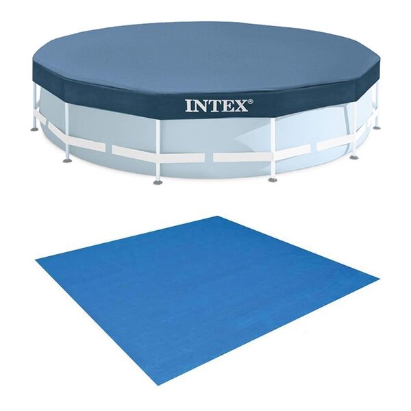 Kit Com Capa 305 Cm Estrutural E Forro Para Piscinas Intex