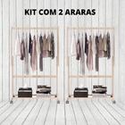 Kit Com Duas Araras Para Loja  Com Varão E Prateleira