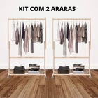 Kit Com Duas Araras Para Loja  Com Varão E Prateleira