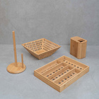 Kit Com Fruteira Vazada, Porta Papel Toalha, Porta Facas E Po