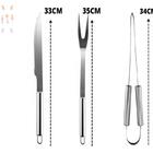 Kit Com Maleta Churrasco 3 Peças + Tábua De Corte Em Madeira