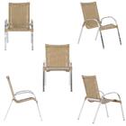 Kit Com Mesa Com 4 Cadeiras Em Aluminio E Fibra (cadeiras Col