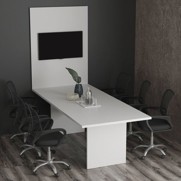 Kit Com Mesa Para Reunião 6 Lugares E Painel Para Tv Até 37 P