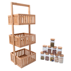 Kit Com Organizador Multiuso Ripado 3 Andares E 10 Potes De V