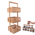 Kit Com Organizador Multiuso Ripado 3 Andares E 10 Potes De V