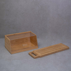 Kit Com Porta Pão De Bambu 35 Cm E Tábua Migalheira De Pão Em