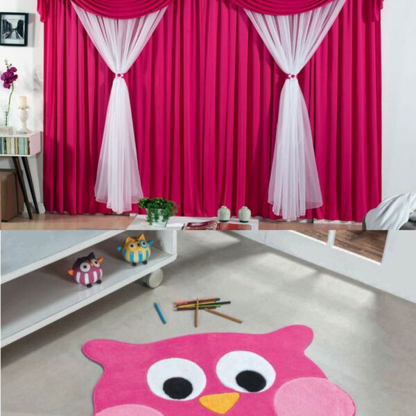 Kit Combo Decoração Quarto De Criança = Cortina Jéssica + Tap