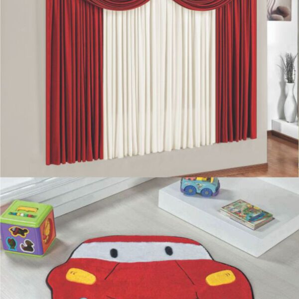 Kit Combo Decoração Quarto De Criança = Cortina Paris + Tapet