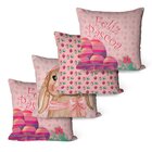 Kit Combo Páscoa Rosa Capas De Almofadas + Tapete Entrada + K