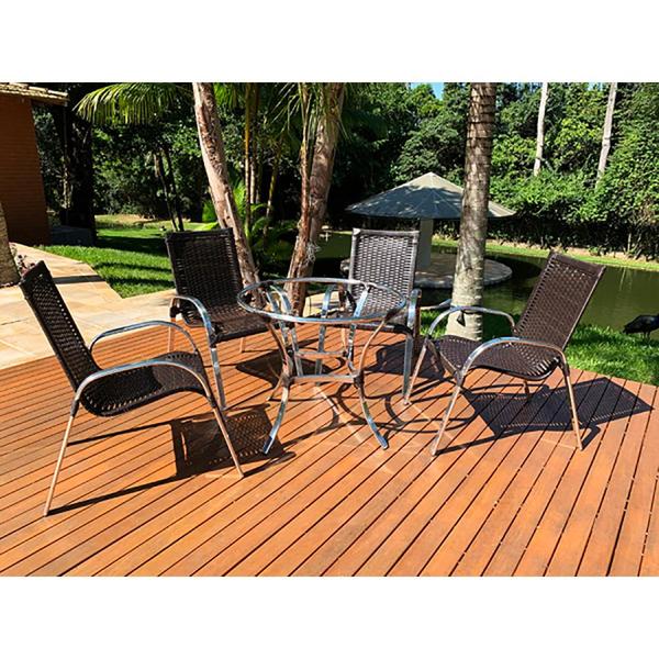 Kit Combo Piscina Jogo De Mesa E Espreguicadeira Area De Lazer Varanda Aluminio Leroy Merlin