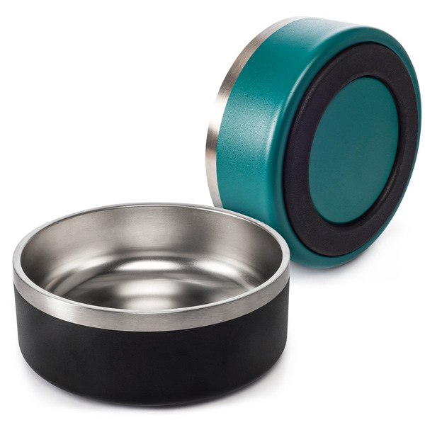 Kit Comedouro Madog Inox Água E Ração: 1 Preto + 1 Verde