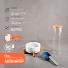 Kit Comedouro, Pá Dosadora E Pote 2l Tampa De Bambu – Oikos U