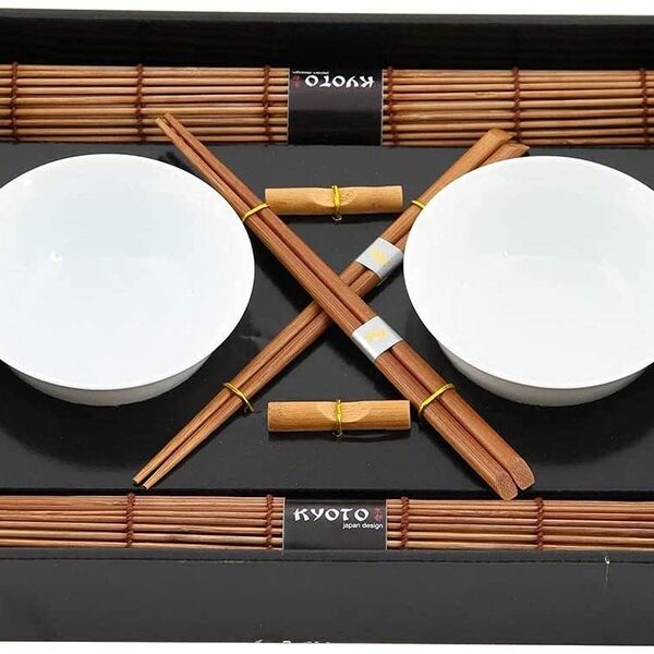 Kit Comida Japonesa Em Porcelana Com 8 Peças - Kyoto Yoi