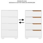 Kit Cômoda 4 Gavetas E Mesa De Cabeceira Sara 2 Gavetas Flex