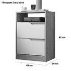 Kit Cômoda 4 Gavetas E Mesa De Cabeceira Sara 2 Gavetas Flex