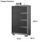 Kit Cômoda 4 Gavetas E Mesa De Cabeceira Sara 2 Gavetas Flex