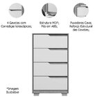 Kit Cômoda 4 Gavetas E Mesa De Cabeceira Sara 2 Gavetas Flex