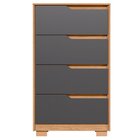 Kit Cômoda 4 Gavetas E Mesa De Cabeceira Sara 2 Gavetas Flex