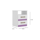 Kit Cômoda Cecília E Criado Mudo Bella Branco Lilás Tana Decor
