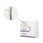 Kit Cômoda Cecília E Criado Mudo Bella Branco Lilás Tana Decor