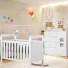 Kit Cômoda E Berço Quarto Do Bebê Infantil Colchão Incluso Br