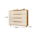 Kit Cômoda E Mesa De Cabeceira Doblô Carvalho Grife Off White