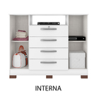 Kit Cômoda Madri 2 Portas 4 Gavetas Com Multiuso Egito 2 Port