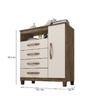 Kit Cômoda Sapateira 1 Porta 4 Gavetas Porto Belo Com Multius