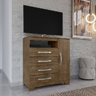 Kit Cômoda Sapateira 1 Porta 4 Gavetas Porto Belo Com Multius