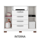 Kit Cômoda Turim 2 Portas 4 Gavetas Com Multiuso Cairo 2 Port