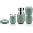 Kit Completo Conjunto Sobre Pia Banheiro 4 Peças - Verde Claro