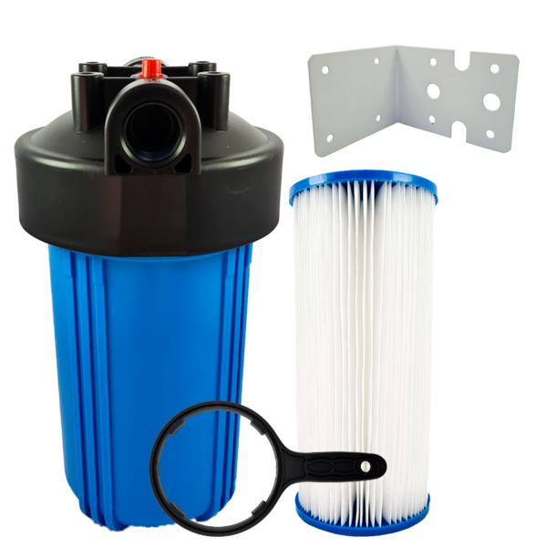 Kit Completo Filtro Big Blue 10 + Plissado Lavável 50 Micra A