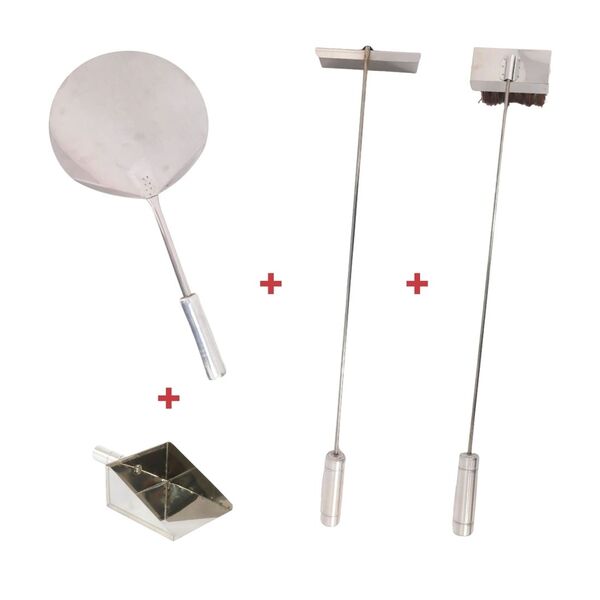 Kit Completo Pá Pizza Inox 30cm Churrasqueira E Forno Iglu