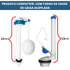 Kit Completo Reparo Simples Entrada E Saída Caixa Acoplada Pa