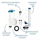 Kit Completo Reparo Simples Entrada E Saída Caixa Acoplada Pa