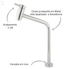 Kit Completo Torneira Metal Bica Alta Cuba Lavatório Válvula