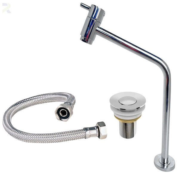 Kit Completo Torneira Metal Bica Alta Cuba Lavatório Válvula
