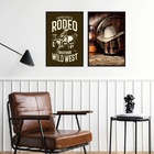 Kit Composição 2 Quadros Decorativos Rodeio 45x34cm Moldura:m