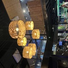 Kit Composição 3 Luminárias Cúpula Pendente Rústica Fibra Nat