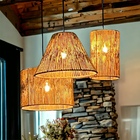 Kit Composição 3 Luminárias Rústica Lustre Pendente Cúpula Fi