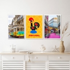 Kit Composição 3 Quadros Decorativos Portugal 33x24cm - Com V