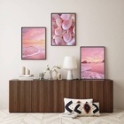 Kit Composição 3 Quadros Fotografias Praia Mar Rosa 45x34cm M