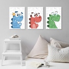 Kit Composição 3 Quadros Infanto Juvenil Dinossauros 33x24cm