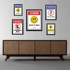 Kit Composição 5 Quadros Placas Evangélicas Moldura:madeira P